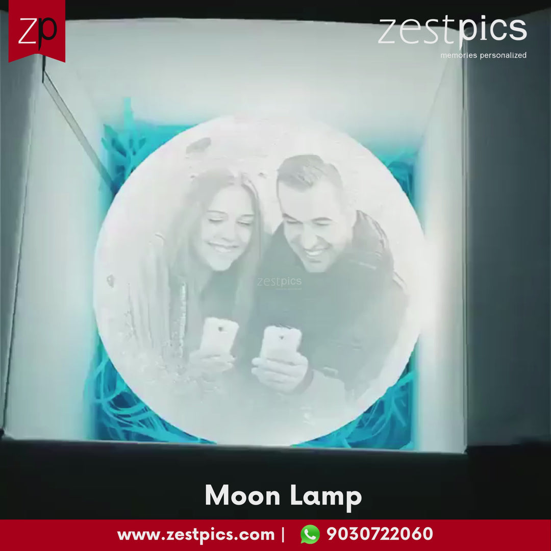3D Photo Print Personalised Moon Lamp | 3D Print Moon Lamp | Zestpics