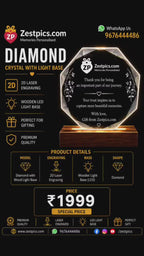 Diamond crystal engraved family photo gift | Zestpics