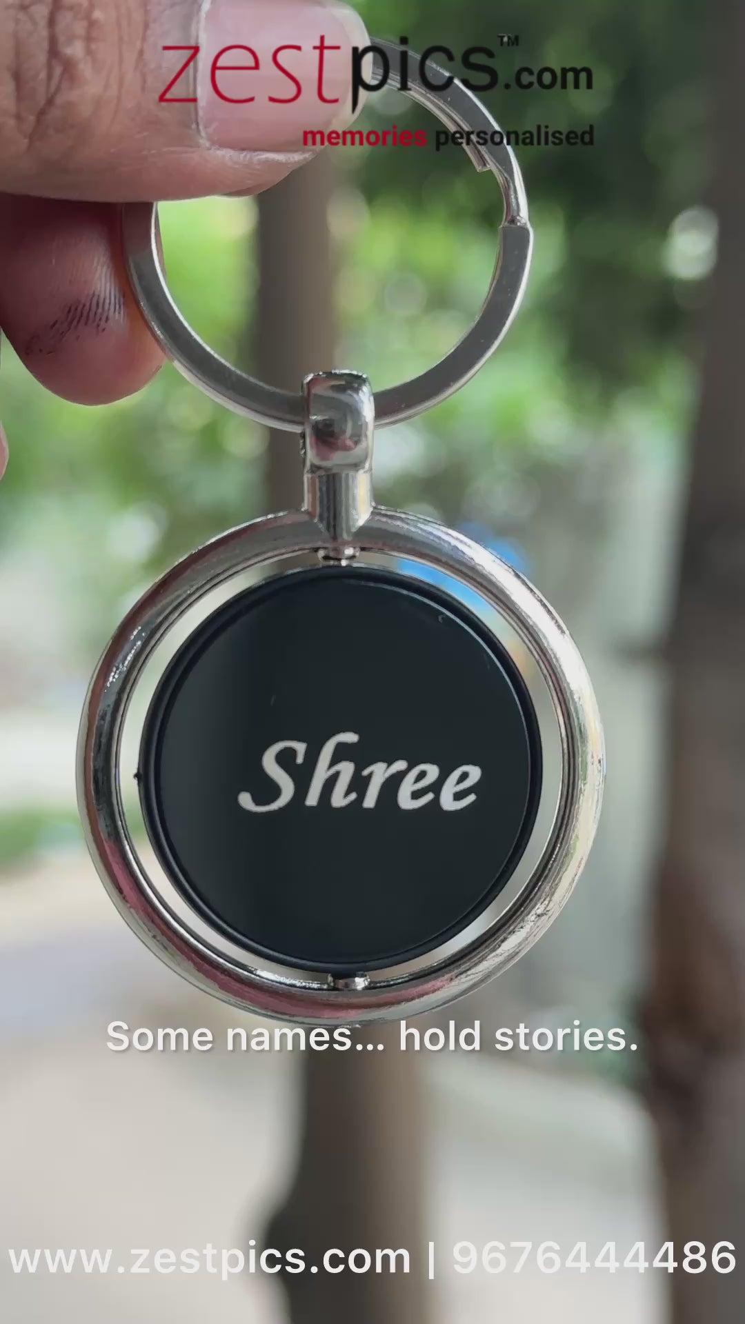 Personalised Double-Sided Metal Rotating Keychain – Custom Name on Both Sides