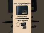 Personalised black wallet shown with gift-set accessories – wallet listing only
