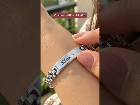 Personalised Silver Name Bracelet | Engraved Jewellery Gift | Zestpics