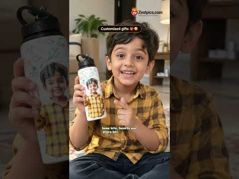 Personalised Photo Sipper Bottle | Custom Photo & Name Gift | Zestpics