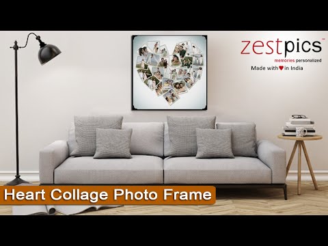 Heart Collage Photo Frame, Heart Collage, Valentine Day Photo Frame|Zestpics