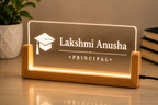 Personalised Principal Desk Stand with Lakshmi Anusha acrylic engraving