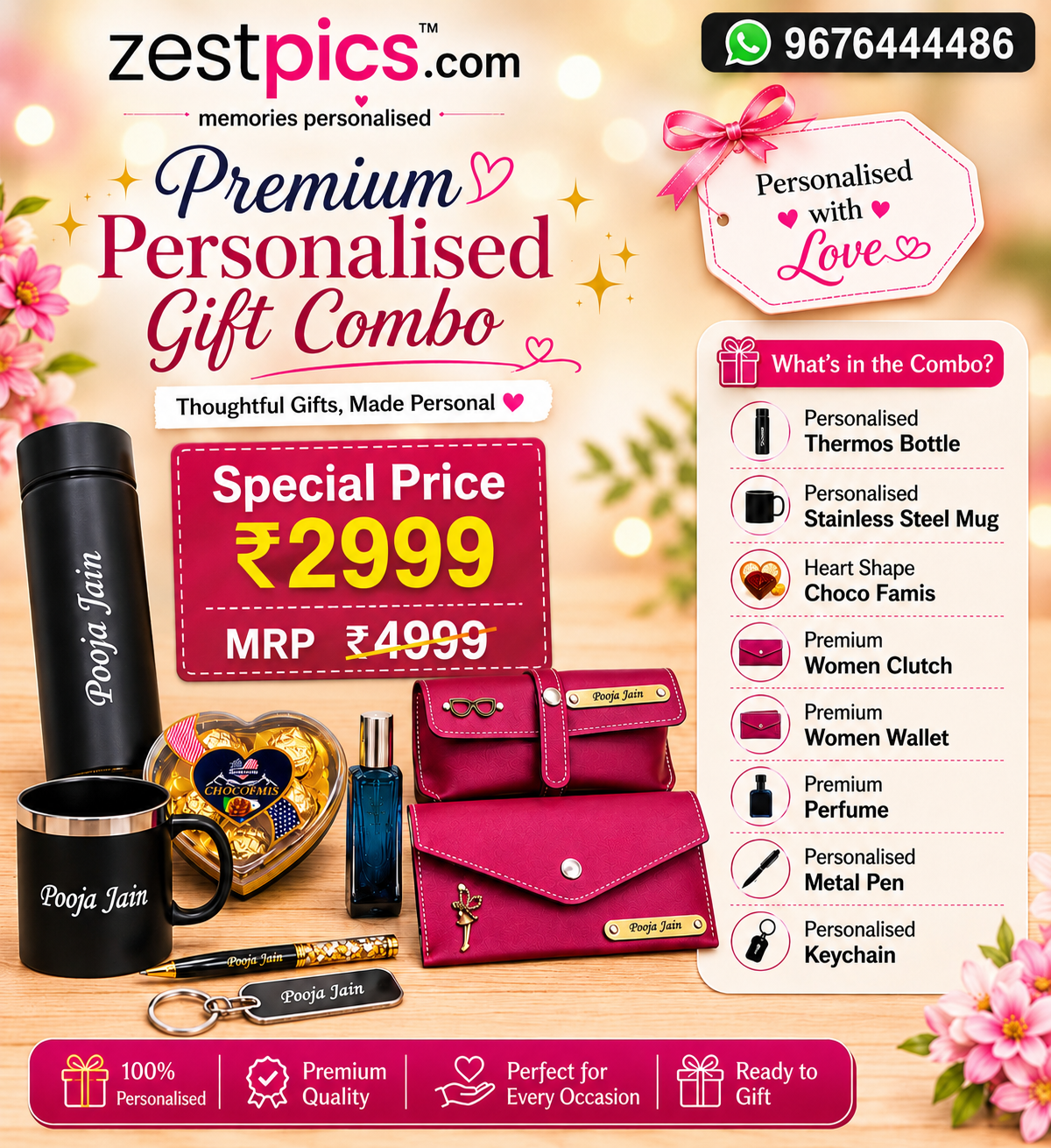 Personalized gift hamper for women birthday anniversary gift | Zestpics