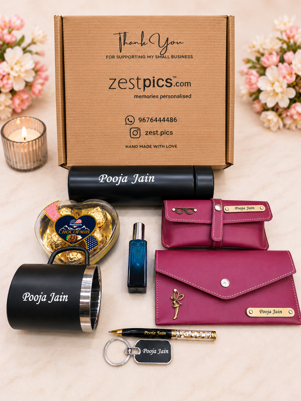 Women's premium personalised gift box by Zestpics