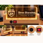Back view of the wireless personalised LED name plate