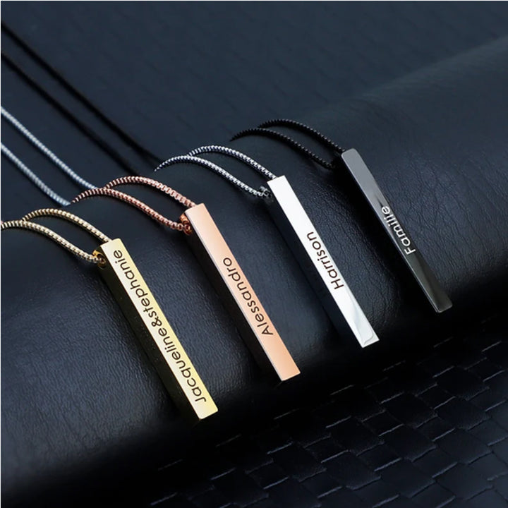 Bar Pendant | Buy Bar Pendant Necklace with Name online at Zestpics