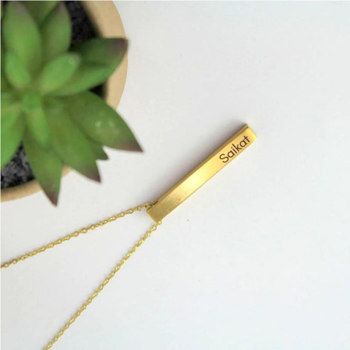 Bar Pendant | Buy Bar Pendant Necklace with Name online at Zestpics