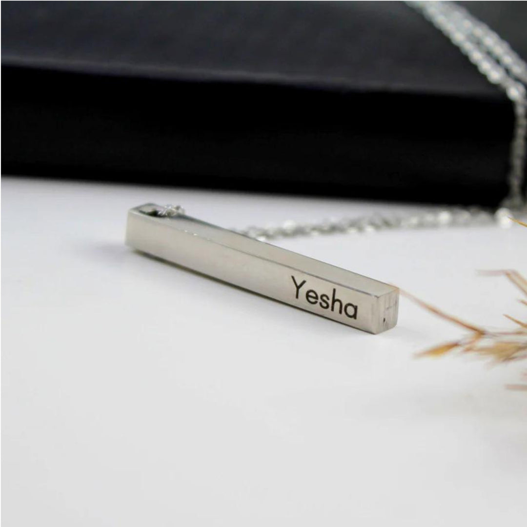 Bar Pendant | Buy Bar Pendant Necklace with Name online at Zestpics