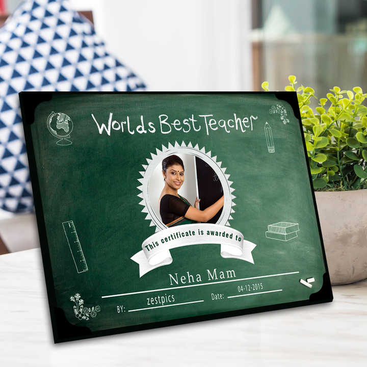 World's Best Teacher Certificate, Teachers Day Gift Ideas, Gifts for Teachers-Zestpics-Hyderabad-India