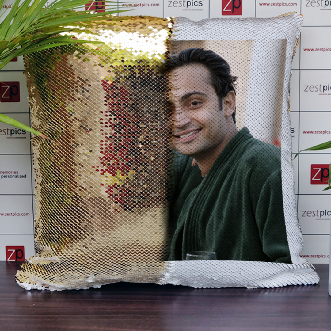 Custom Sequin Magic Pillow – Gold | Magic Pillow at Zestpics.