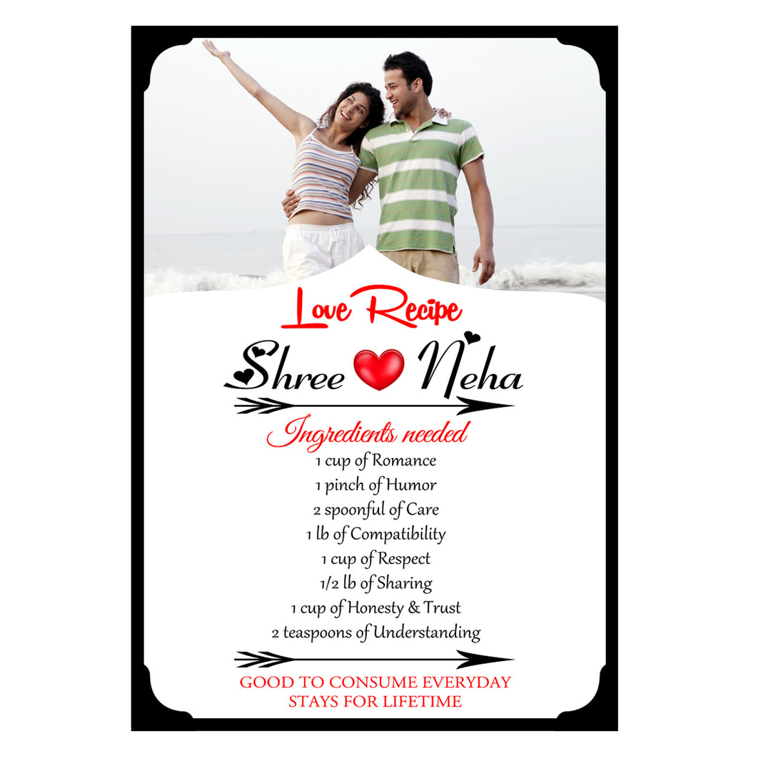 Love Recipe Frame | Anniversary Gift Ideas | Zestpics