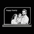 Buy 15x10x1.2 Rectangle 2D Crystal | Happy Family 2D Photo Crystal online at Zestpics|India