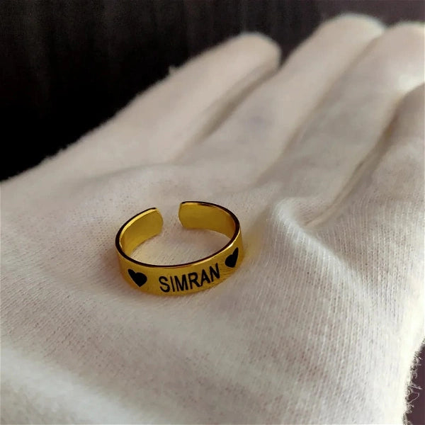 9kt Gold & White Gold Personalised Name Rings – Honey Willow - handmade  jewellery