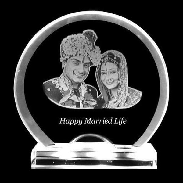 Transform your memory into a beautiful 2D laser engraved photo crystal gift by adding text, a poem, or special date or message for your loved ones. Turn Your memories into 2D engraved Crystal. Our customized 2D Photo engraved crystal paperweight is a cute and personalized gift of simple, understated and thoughtful taste. 