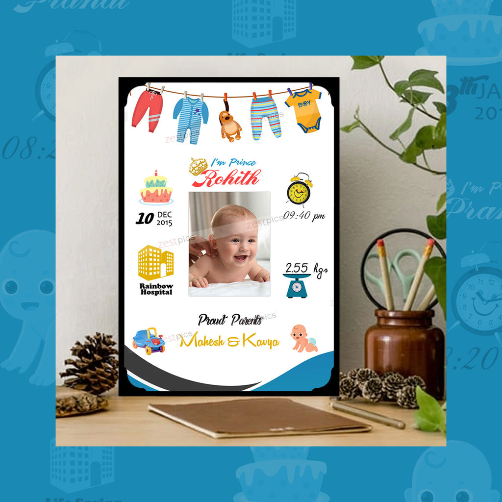 Gift to NewBorn, Personalised Baby Birth Frame - Newborn Baby Gifts | Zestpics