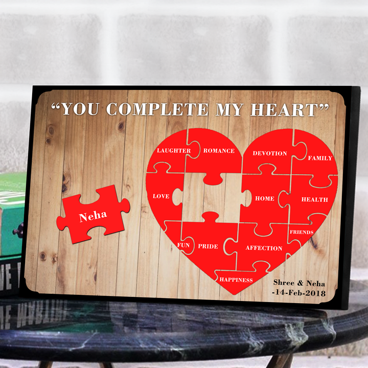 Personalised You Complete My Heart Frame | I Just Love It | Zestpics