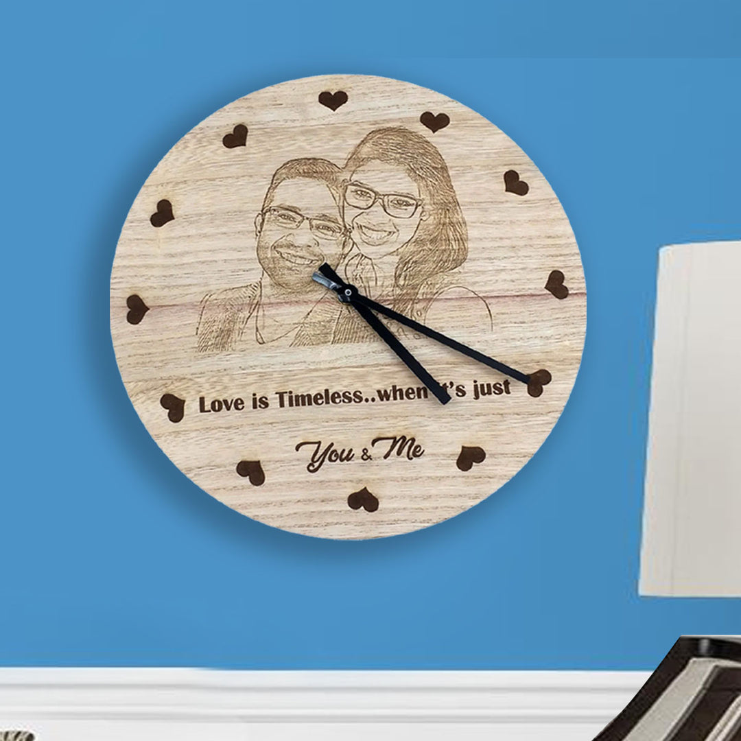 Photo Clocks | Photo Wall Clocks | Round Engraved Wall Clock |Zestpics