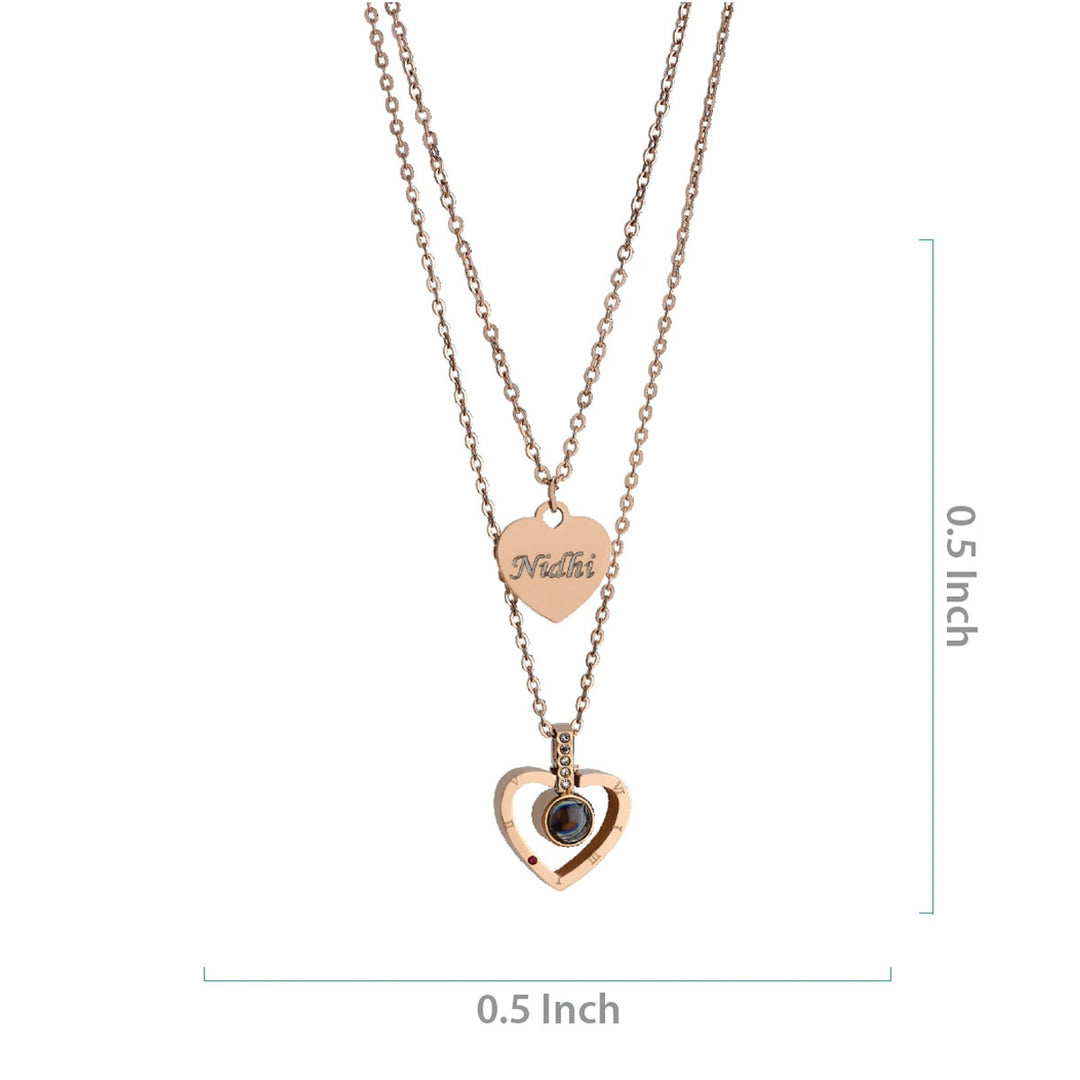 Projection Stone Chain | Customized Photo Projection Necklace at Zestpics