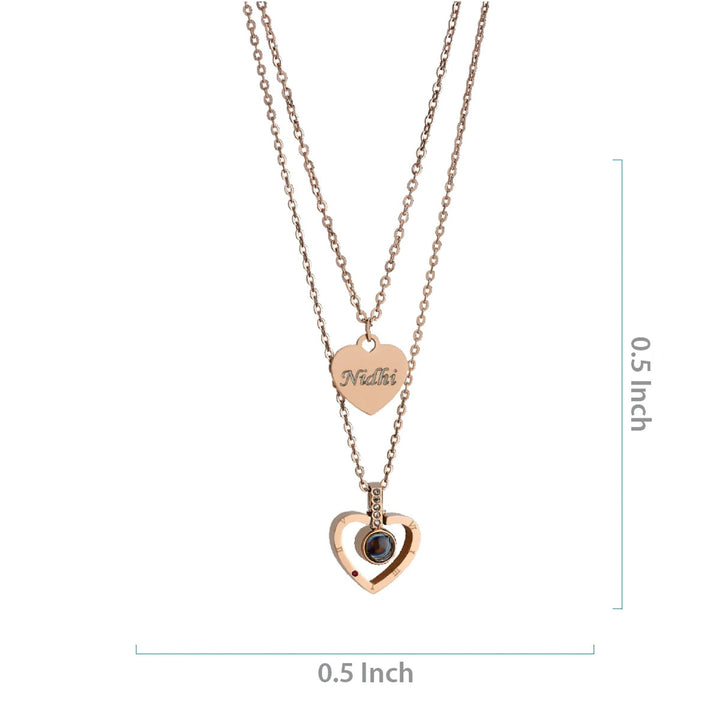 Projection Stone Chain | Customized Photo Projection Necklace at Zestpics