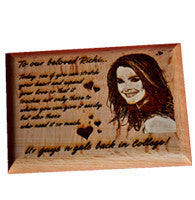 Personalized Engraved Wooden Photo Plaque - Zestpics, India