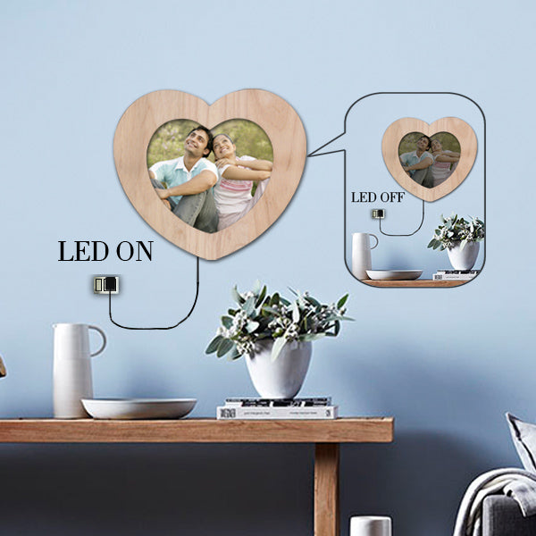 Valentines Day LED Heart Photo Frame: Unique Personalized Photo Gifts, Valentine Gift
