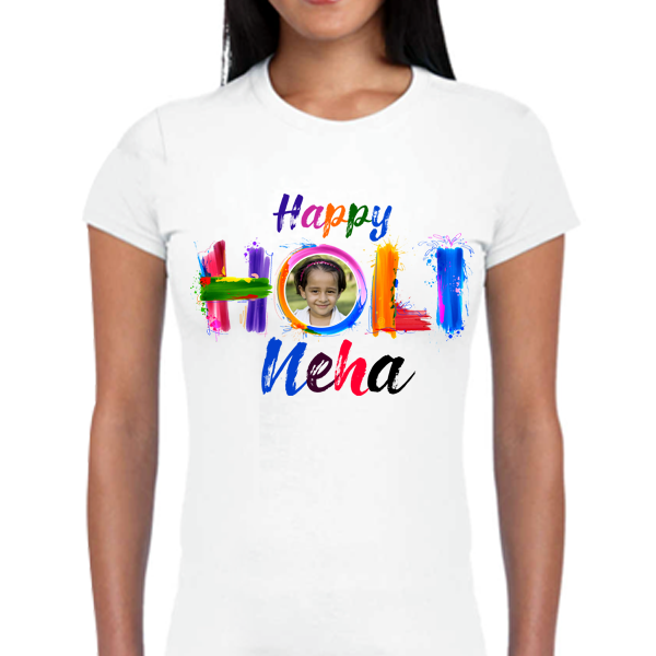 Buy Custom Holi T Shirts with Photo & Text Printed Online in India|Zestpics