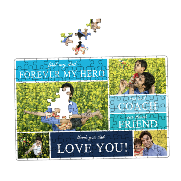 Honor your Dad with a personalized Father's Day gift he'll love. Father's Day is just around the corner, so now is the best time to give dad a photo puzzle, which makes a great visual reminder of the kids he loves so much. Get Dad a beautiful new jigsaw puzzle for Father's Day this year. You can't go wrong with a gift and time spent putting it together!