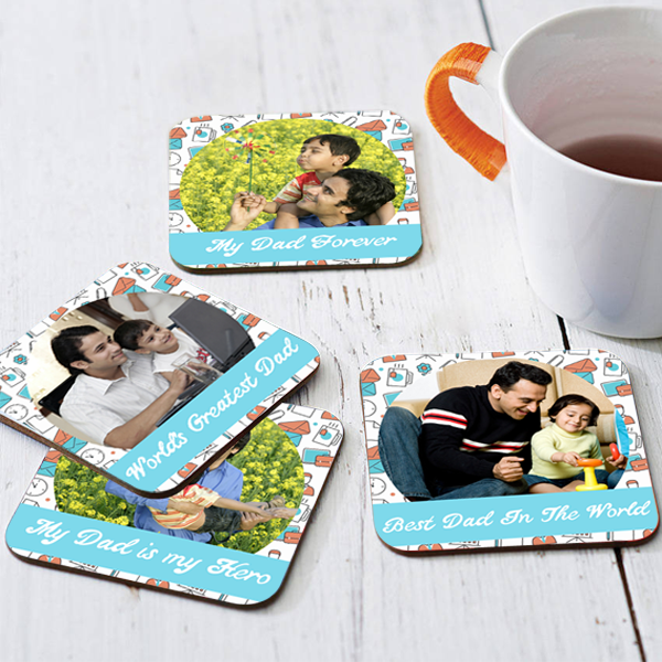 Personalized Coaster | Dad Coasters | Photo Coasters | Custom Tea Coasters