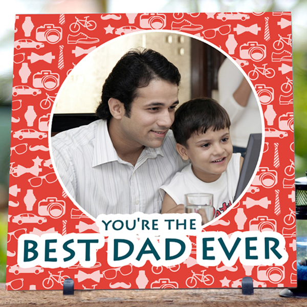 Best Dad Ever Tile | Personalized Father's Day Photo Gifts - Zestpics
