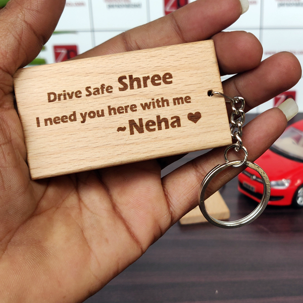 Drive Safe Key chain | Wooden Key chains | Wooden Engraving | Zestpics