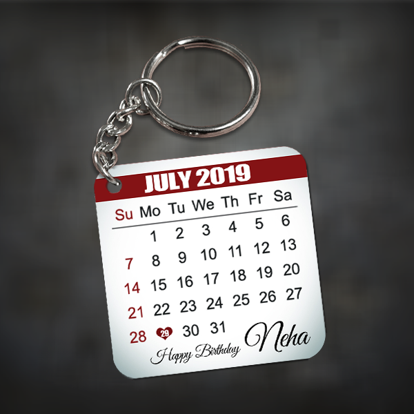 Personalized Calendar Keychain|Date Keychain|Mark your Calendar Keychain