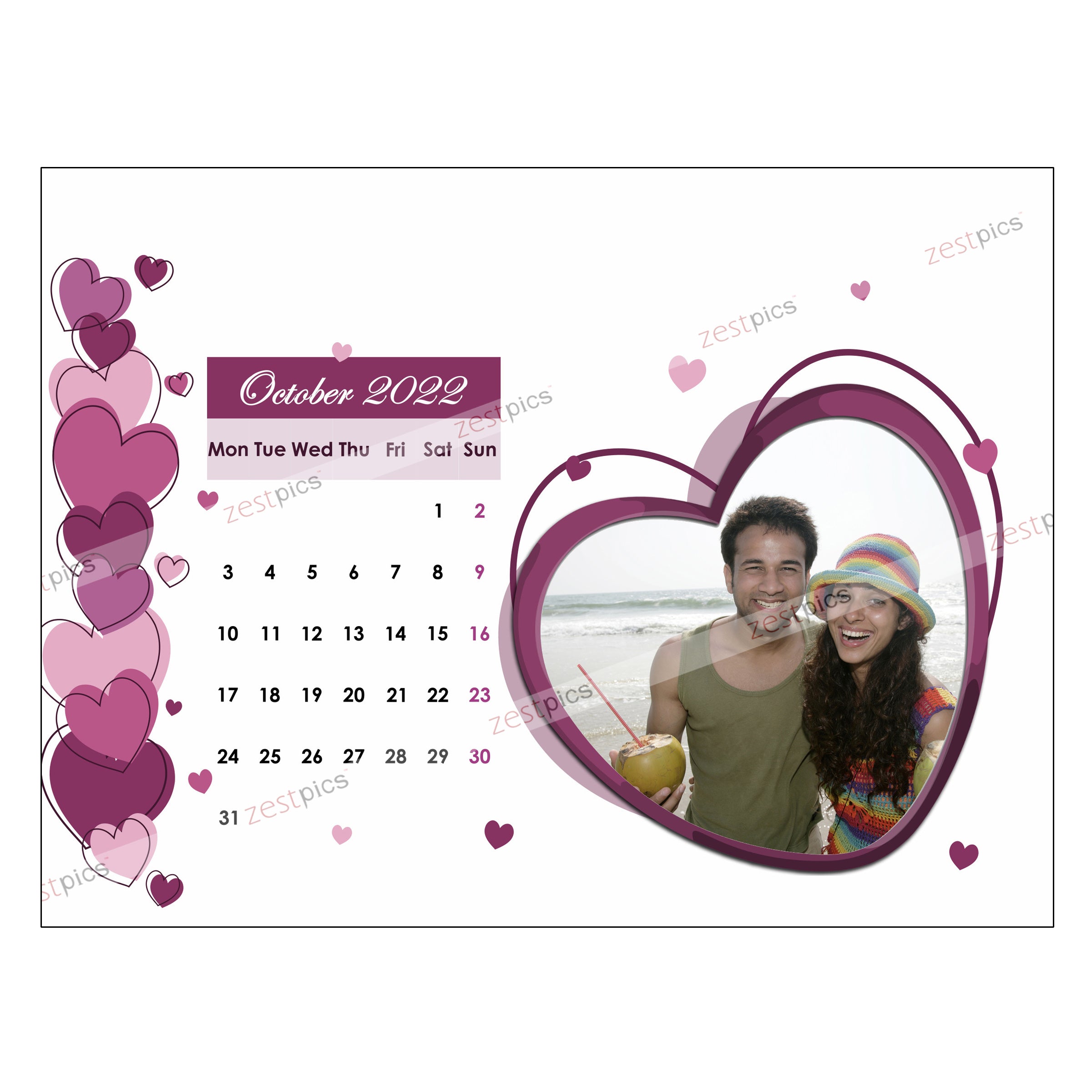 Personalised Calendar | Make a Calendar Online for 2022 | Zestpics