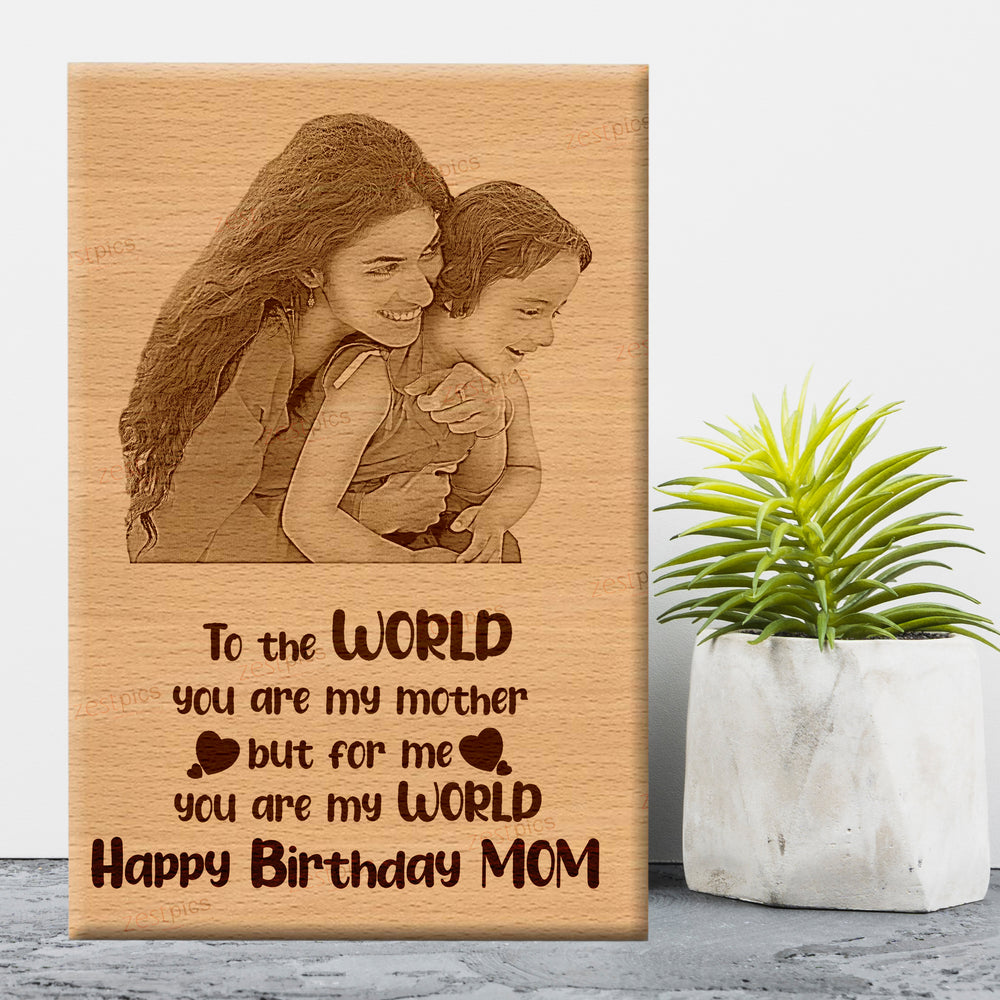 Birthday Gift for MOM Personalized Engraved Photo Plaque Gift For Her | Zestpics