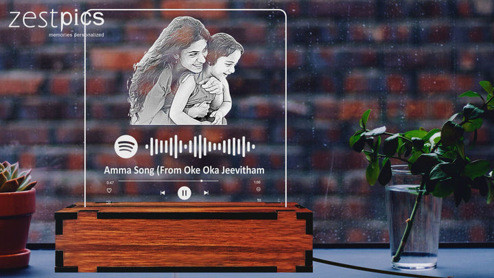 Spotify Plaque with LED Stand, Spotify Code, Spotify Frame, Spotify Photo Frame | Zestpics