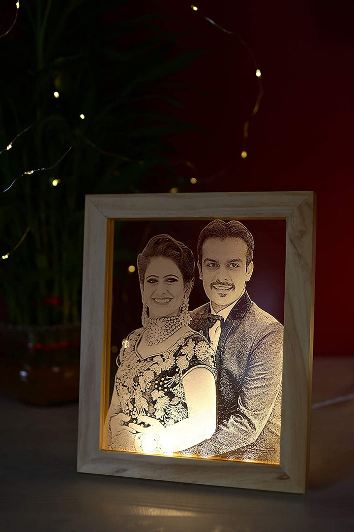 Marriage Gifts | Photo Led Frame | Laser Engraved LED Frame | Zestpics