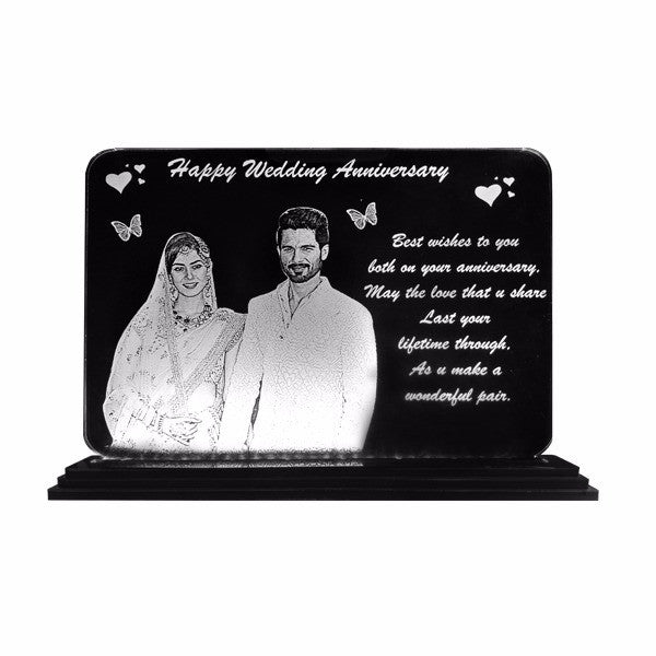 Personalized Led Acrylic Engraving Photo Frame with Light Base - Zestpics