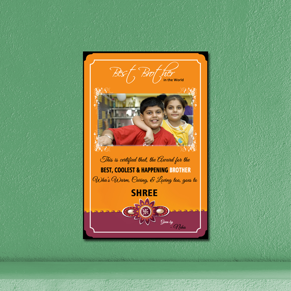 Raksha Bandhan Photo Frame|Rakhi Photo Frame|Personalized Rakhi Gifts for Brothers