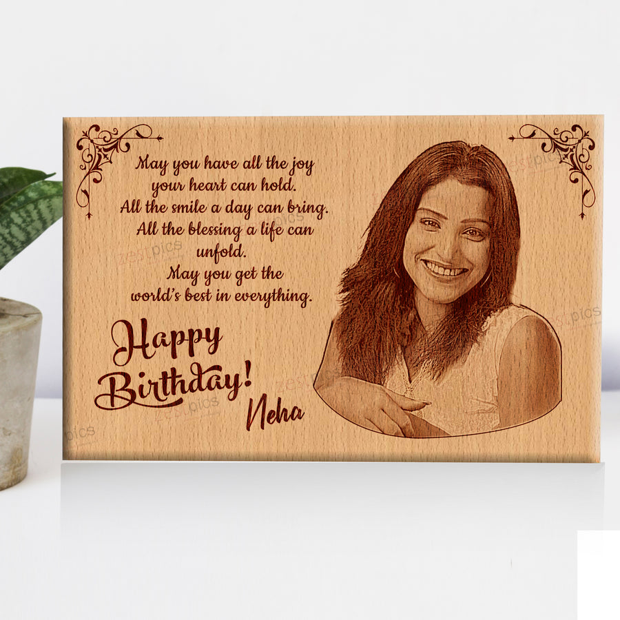 Send Happy Birthday Personalised Wooden Plaque at Best Prices in India