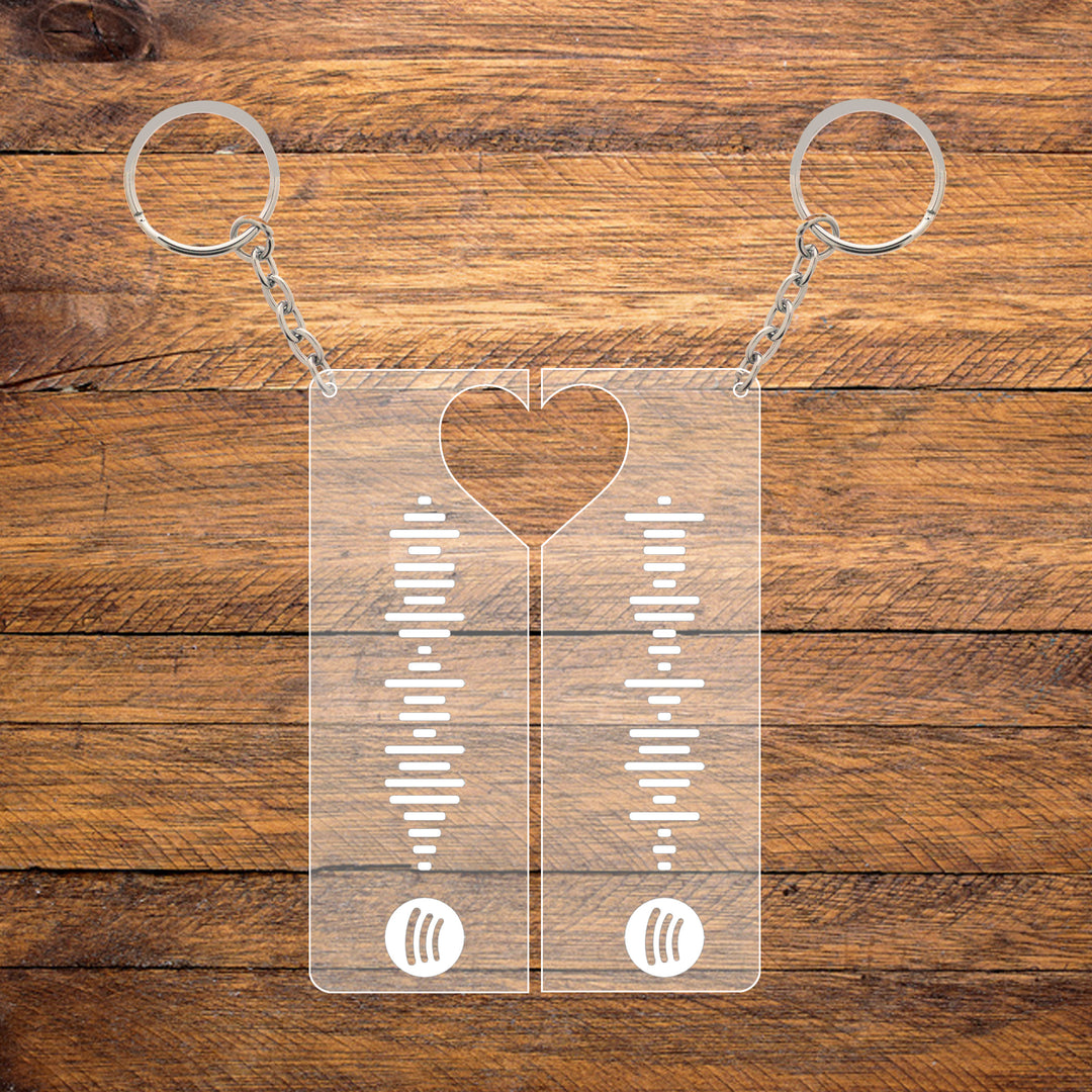 2 Personalized Spotify Code Keychain | Heart Cut Out | Friend Keychain | Couple Keychain