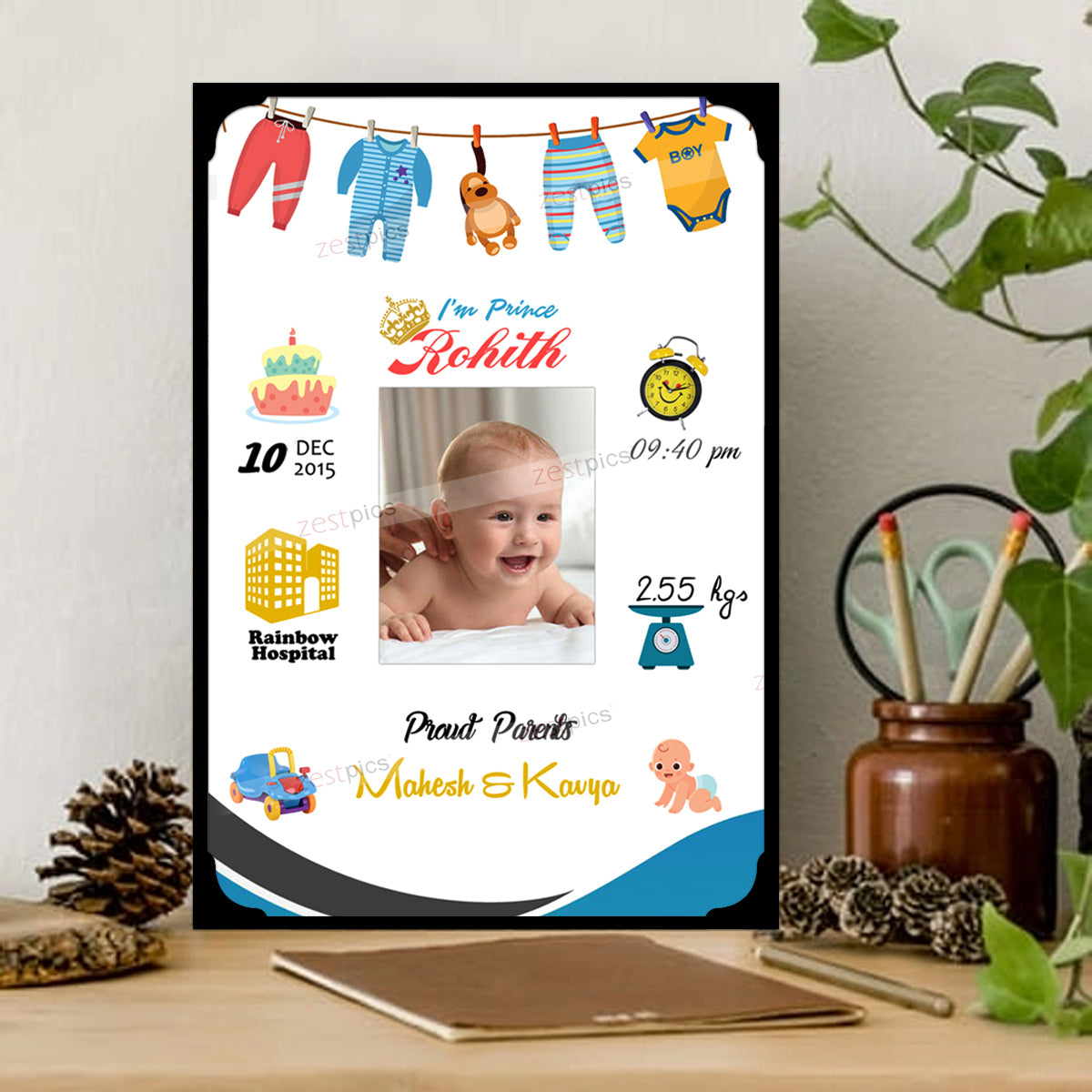 Gift to NewBorn, Personalised Baby Birth Frame - Newborn Baby Gifts ...