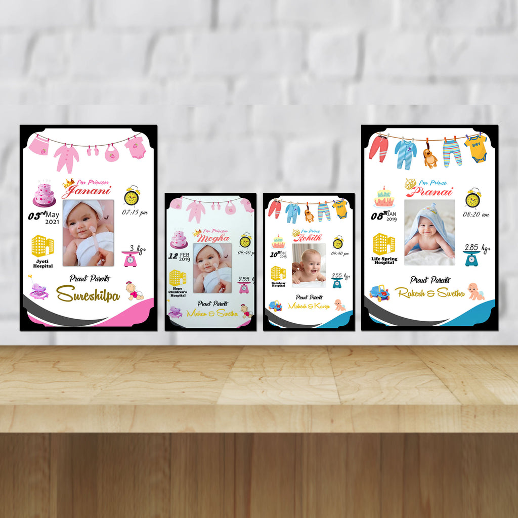 Gift to NewBorn, Personalised Baby Birth Frame - Newborn Baby Gifts | Zestpics