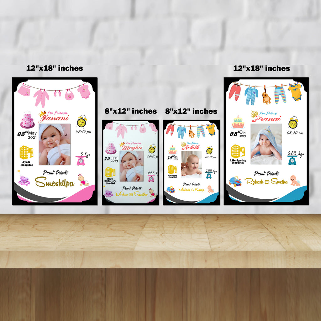 Gift to NewBorn, Personalised Baby Birth Frame - Newborn Baby Gifts | Zestpics