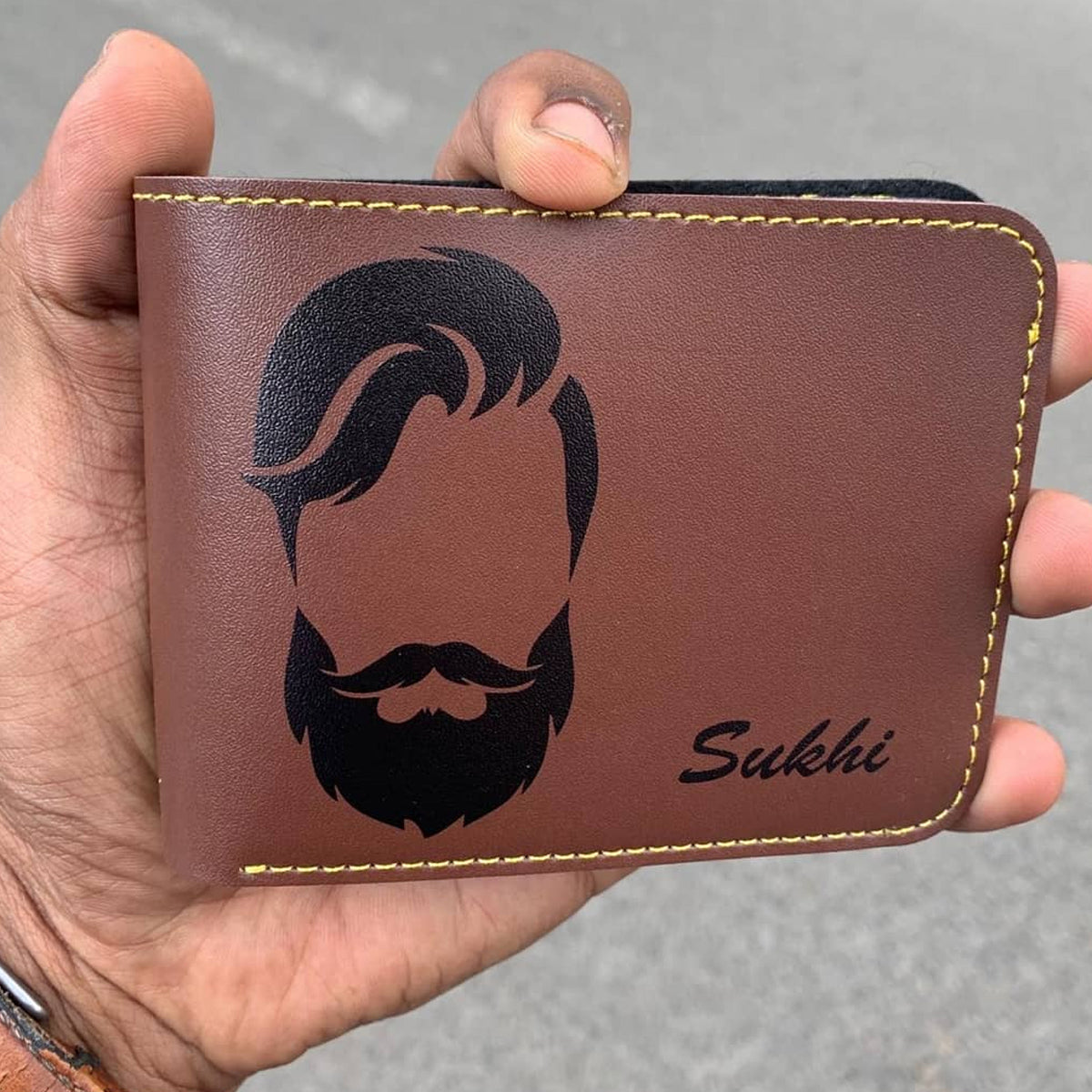 Custom Men wallet with Pen and Key Ring Combo