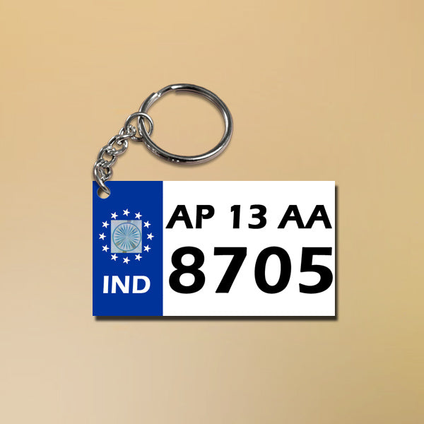 Buy & Send Personalised Vehicle Number Plate Keychain Online in India | Zestpics