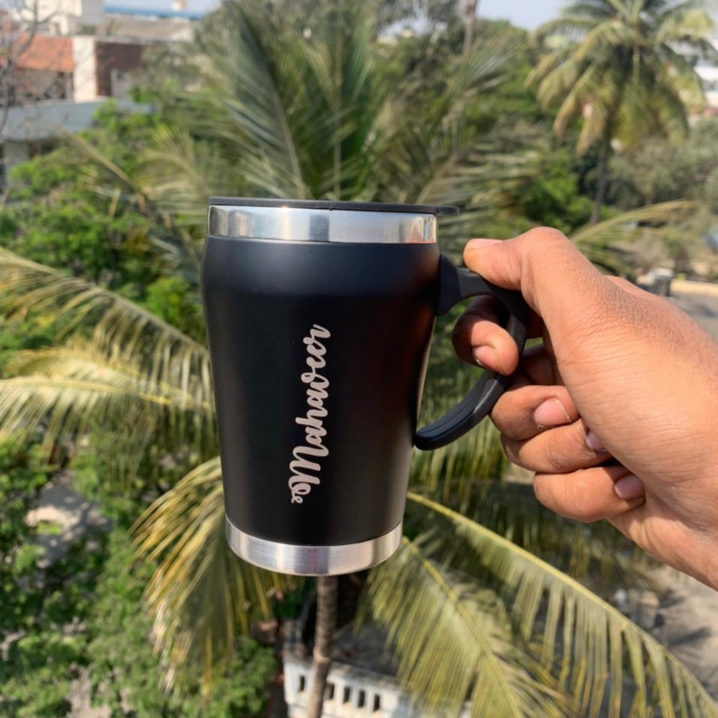 Travel Mug,  Personalised Travel Mugs, Black Mug, Coffee Mug with Lid | Zestpics