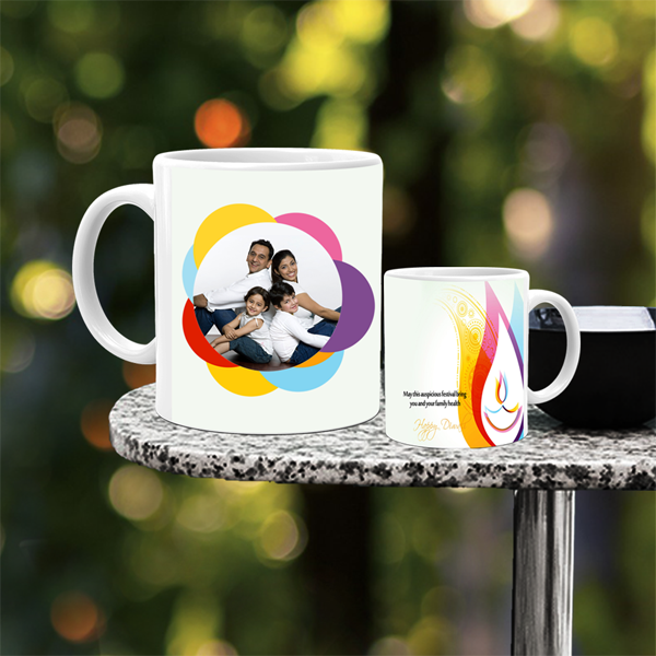 Buy & Send Personalized Diwali Diya Mug online in India at Zestpics