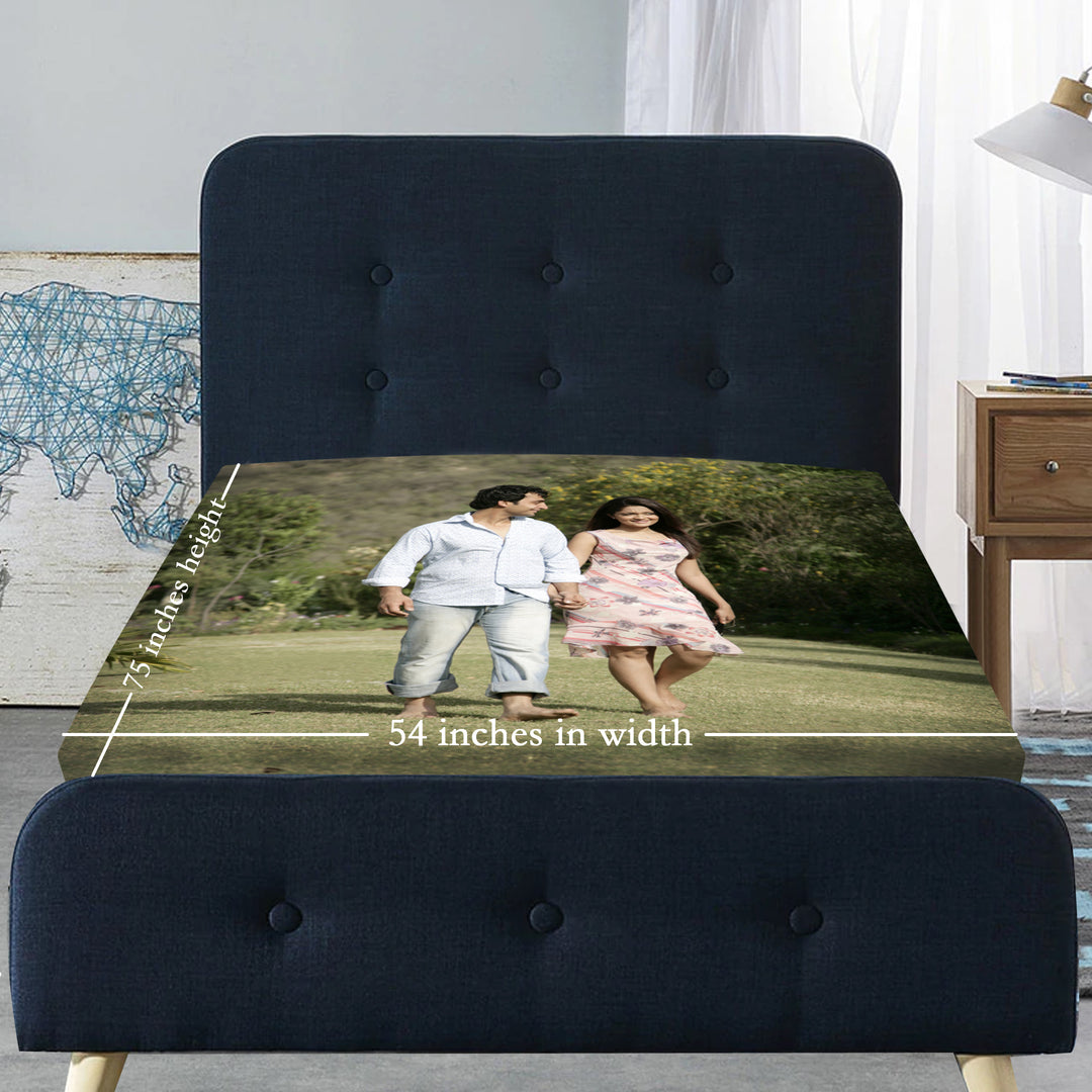 Personalized Photo Collage Double Bedsheet, Custom Photo Bedsheets, Zestpics