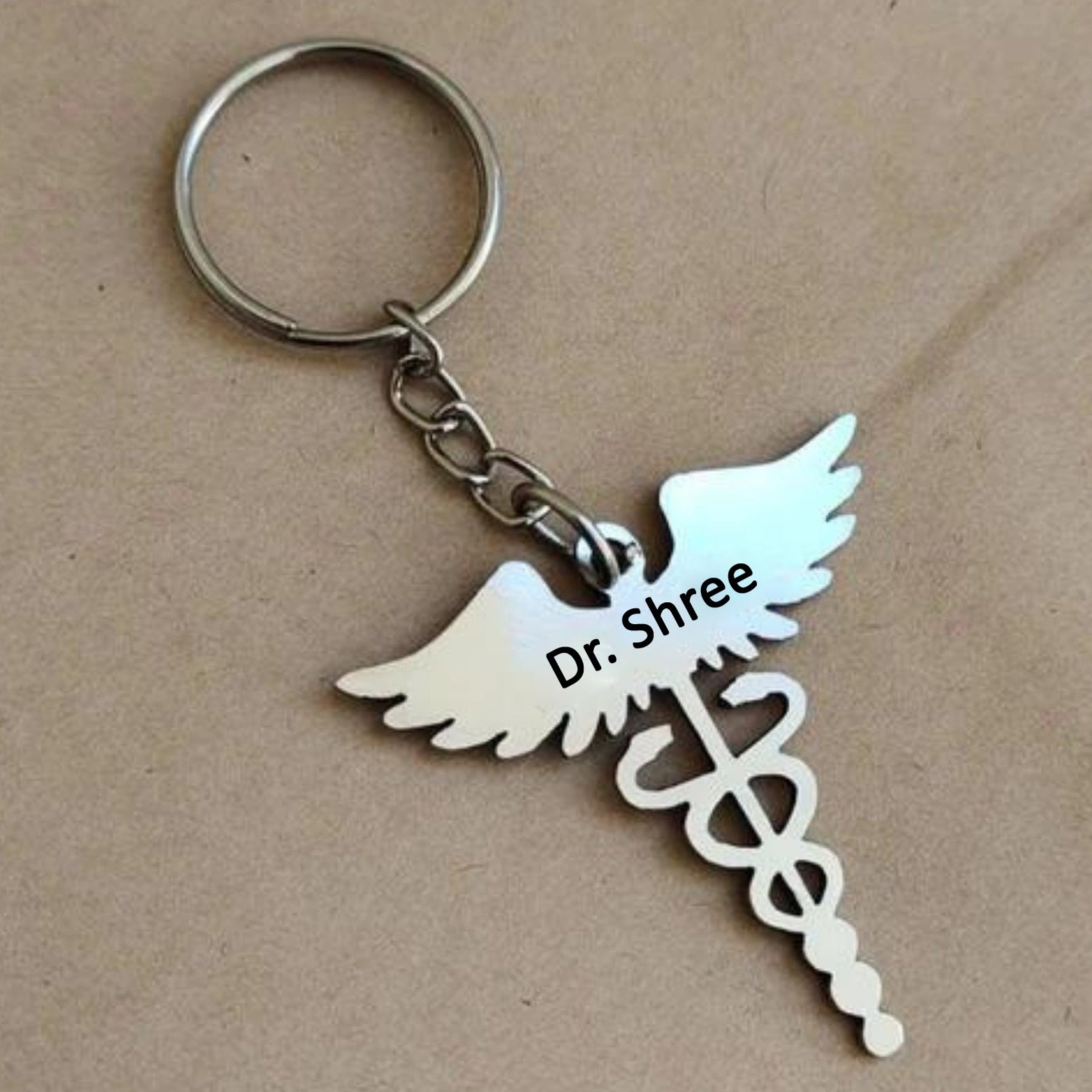 Keychain Doctor Design Best Gift For Doctors – Personalized Caduceus Keychain – Personalized ...